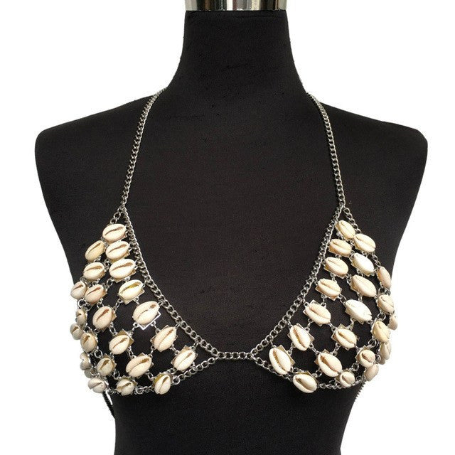 Sensual Sea Shell Beach Necklace Bikini top