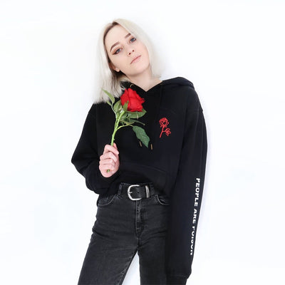 "People Are Poison" Rose Hoodie Sweatshirt