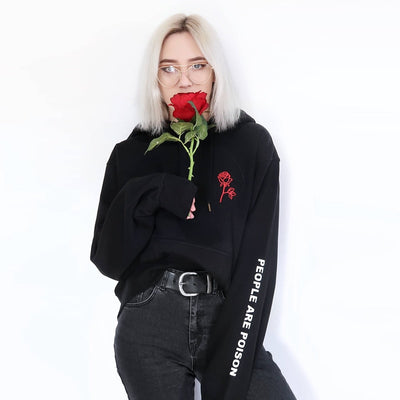 "People Are Poison" Rose Hoodie Sweatshirt