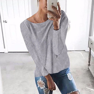 Womens Sexy Cross Patch Long Sleeve Shirt