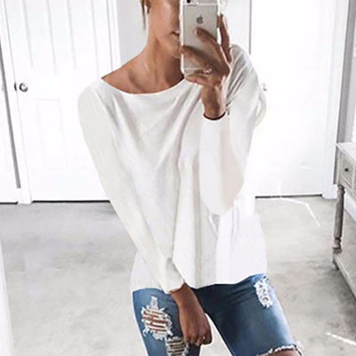 Womens Sexy Cross Patch Long Sleeve Shirt