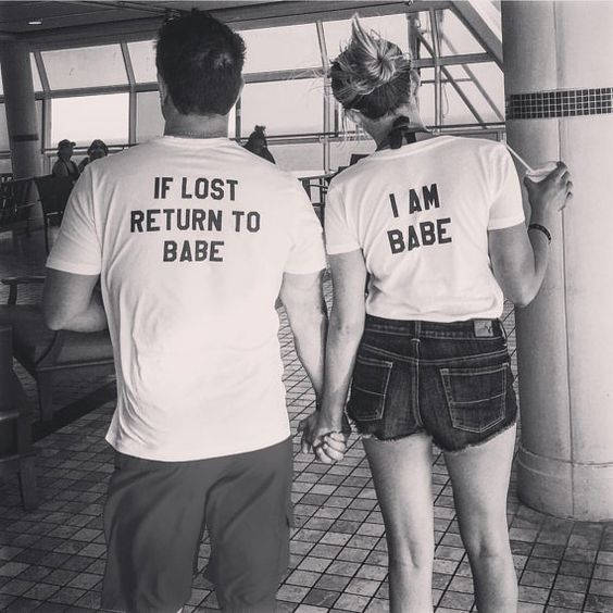 If Lost Return To Babe/ I Am Babe Couples T-Shirt Set