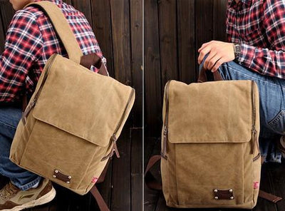 Rugged and Edgy Mens Canvas Backpack