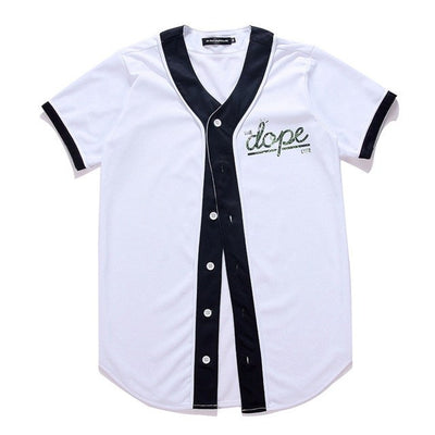 New Summer "Dope" Print Short Sleeve Baseball Jersey