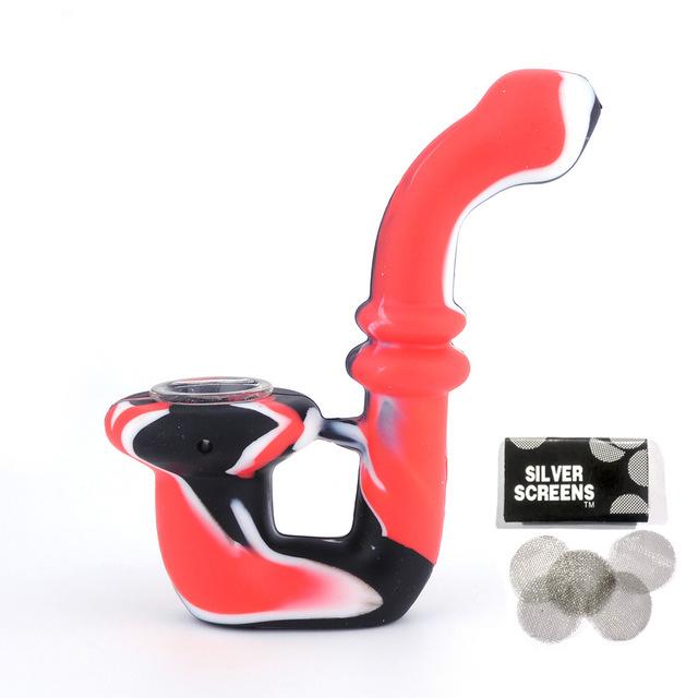 red, black, and white unbreakable silicone bong bowl for weed