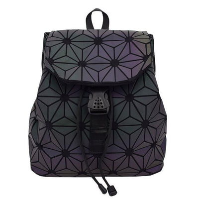 geometric luminous purses and shard lattice eco-friendly leather holographic shoulder bag