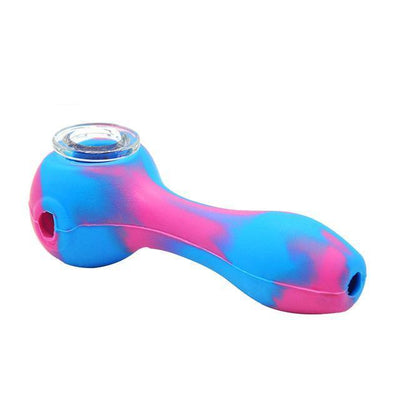 cotton candy mini silicone pipe with glass bowl