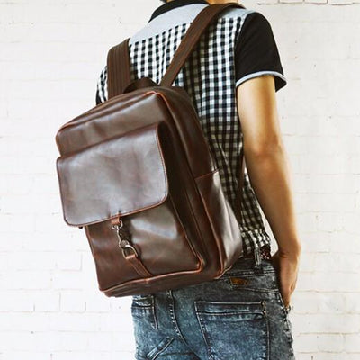 Unisex Rugged Leather Travel Bag / Backpack